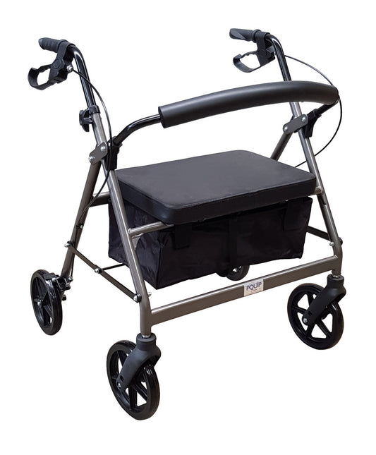 180kg HEAVY DUTY EXTRA WIDE 8" WHEEL STEEL ROLLATOR