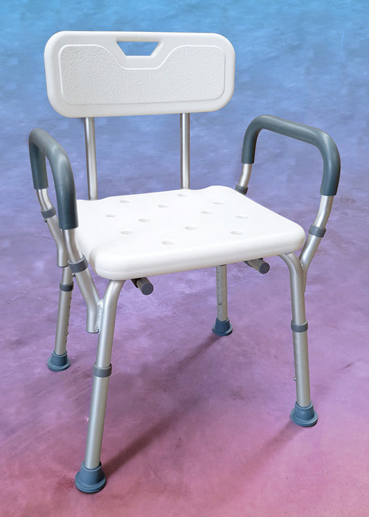 ALUMINIUM BATH SEAT WITH BACK & ARMS