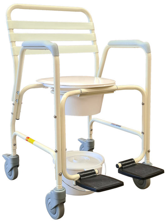 SEMI - DETACHABLE MOBILE SHOWER CHAIR COMMODE