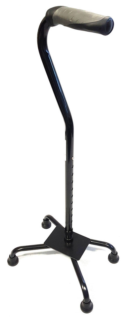 SMALL BASE QUAD CANE BLACK WITH TPR HANDLE