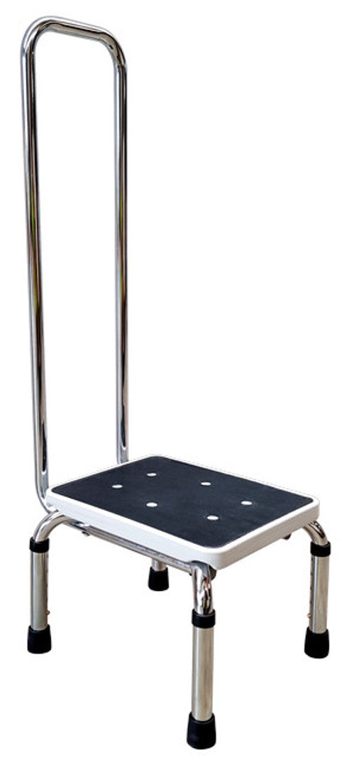 HEIGHT ADJUSTABLE STEP STOOL WITH HAND RAIL