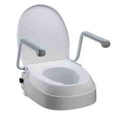 Raised Toilet Seat with Swing Back Arms