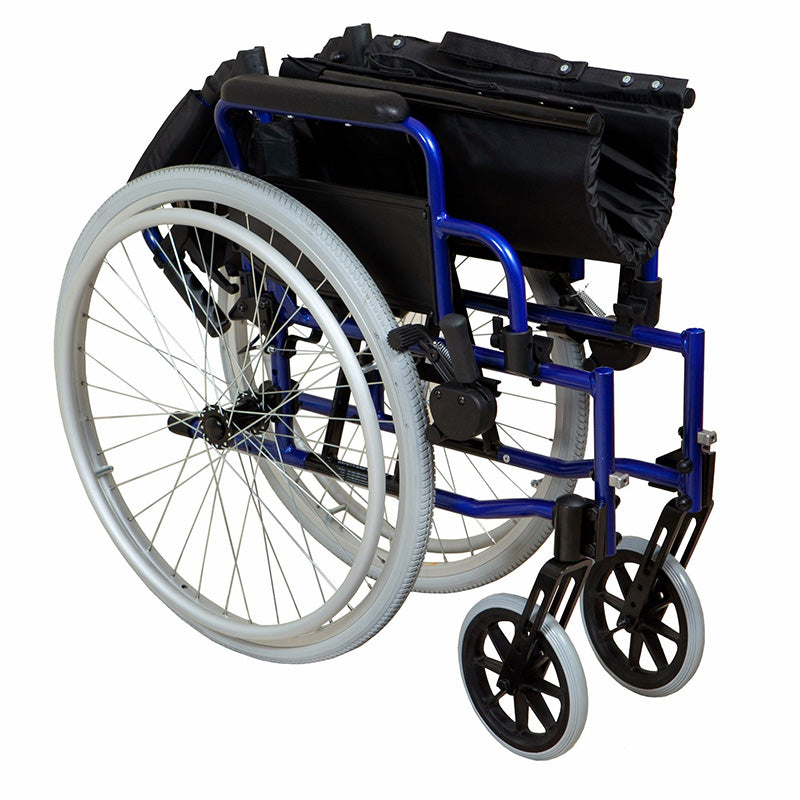 Lightweight Self-Propelled Wheelchair Blue Frame